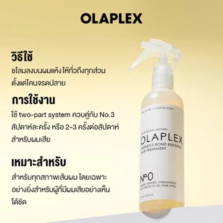 OLAPLEX No.0 Intensive Bond Building Hair Treatment 155 ml. นัมเบอร์ 0 อินเท็นซีฟ บอนด์ บิลดิ่ง แฮร์ ทรีทเม้นต์