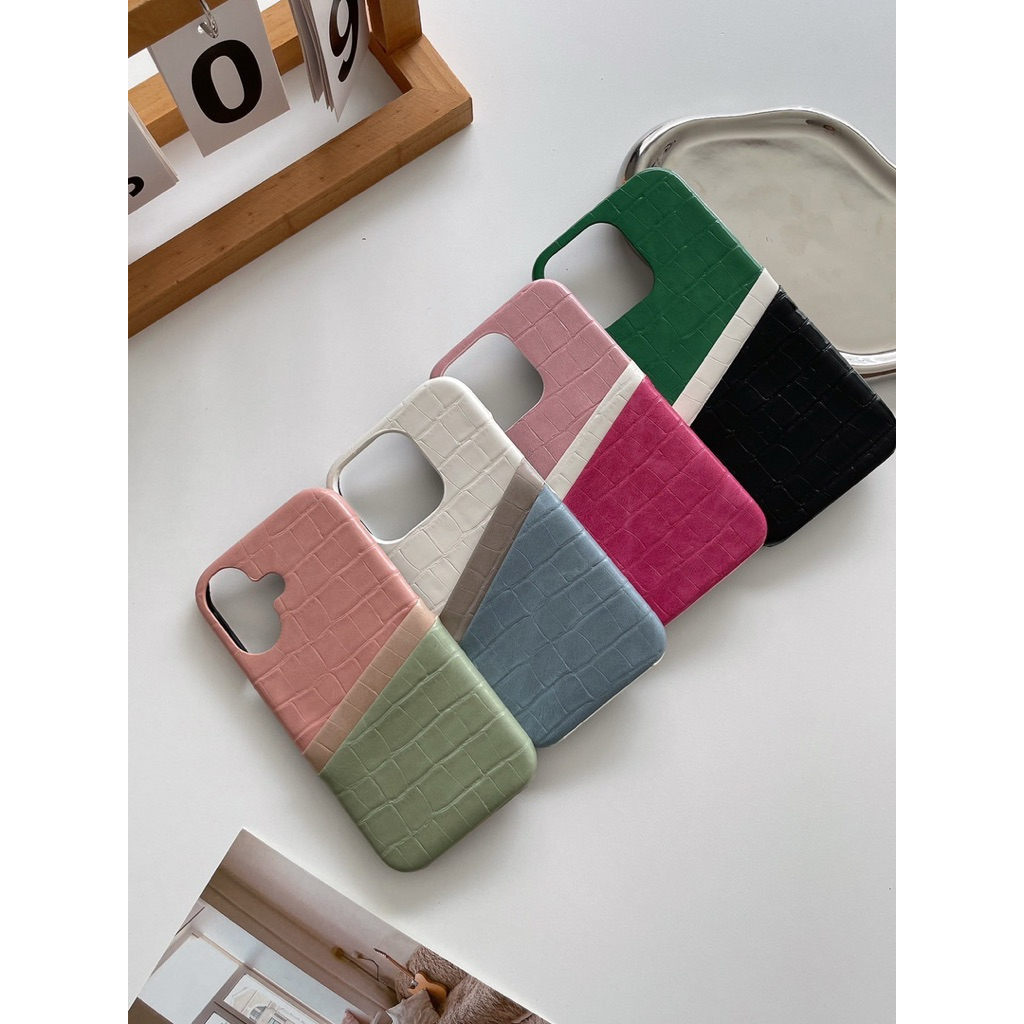 (มี16)พร้อมส่งในไทย 4โทนสี⭐️PC072 เคสหนังใส่บัตร 2ชั้น สีทรีโทน เคสไอโฟน ใส่บัตร สำหรับ iPHONE i11-16Promax
