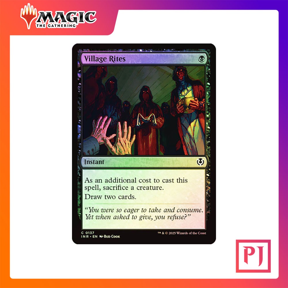 [MTG] Village Rites [INR] [BLACK] [COMMON] [FOIL] [ENG] (การ์ดเมจิค / Magic the Gathering)