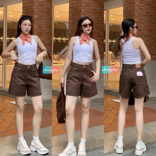 Acasey กางเกงยีนส์ผู้หญิง ขาสั้น 2ส่วน ผ้าไม่ยืด หนานุ่ม ใส่สบาย ทรงสวยมาก กำลังมาแรงส์