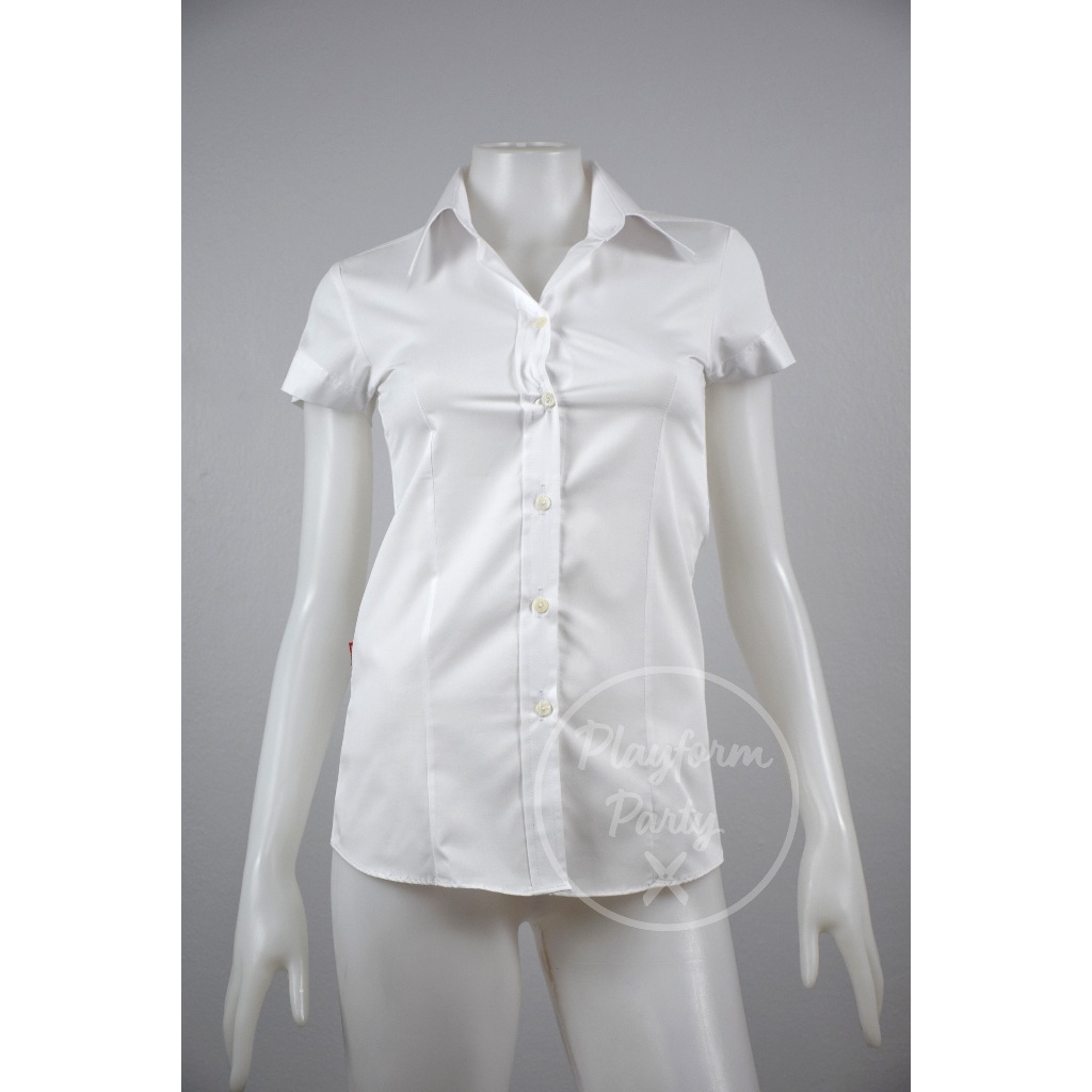 (ราคาโรงงาน) เสื้อนักศึกษาหญิง ทรงมหิดล อก 32 - 51 นิ้ว หลัง 3 เหลี่ยม ขาวธรรมดาและขาวโอโม่