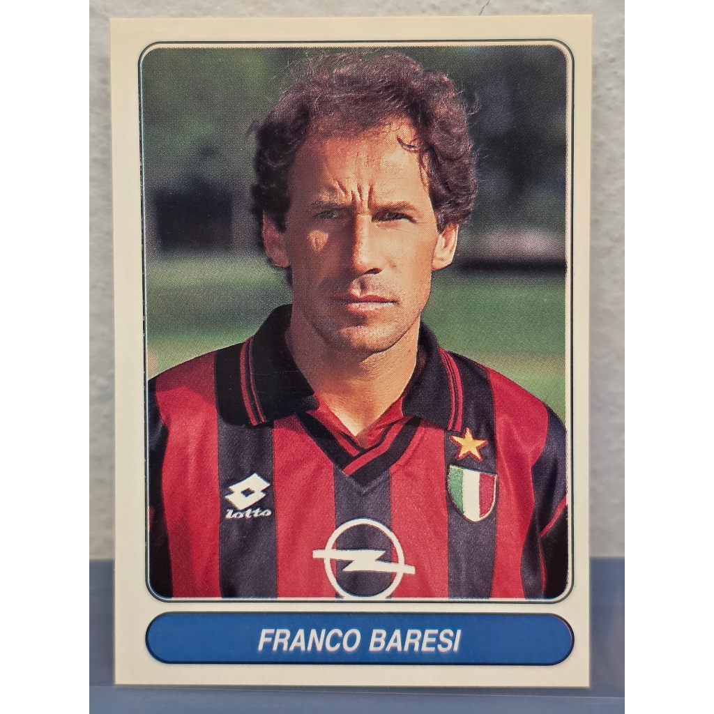 การ์ดสติ๊กเกอร์ฟุตบอล Franco Baresi ของแท้100% ภาพถ่ายจากสินค้าจริง