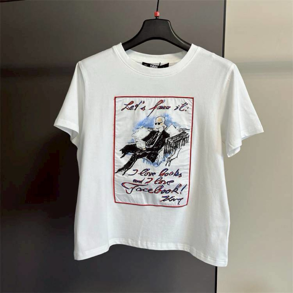 เสื้อยืด KLARL Lagerfeld I LOve Looks and Love Facebook