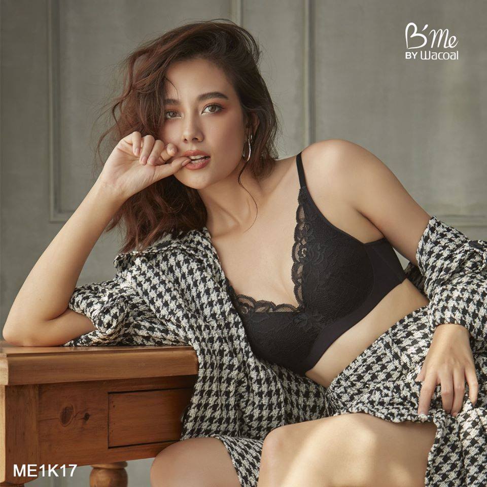 Wacoal B'Me - ME1K17 ⭐️เกรด1รุ่นใหม่ชนช็อป⭐️ มีโครง ไม่มีฟองน้ำ ทรงเต้ายาว เก็บทรงดี อกชิดสวยเป็นธรรมชาติ เต้าแต่งลูกไม้