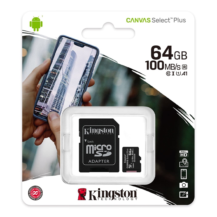 เมมโมรี่การ์ด Kingston 64 GB Memory Kingston รุ่น Canvas Select Plus Class 10  (ของแท้💯)