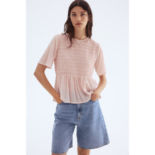 H&M(เอชแอนด์เอ็ม) เสื้อพอปปั่มแบบสม็อค ผู้หญิง 1293345