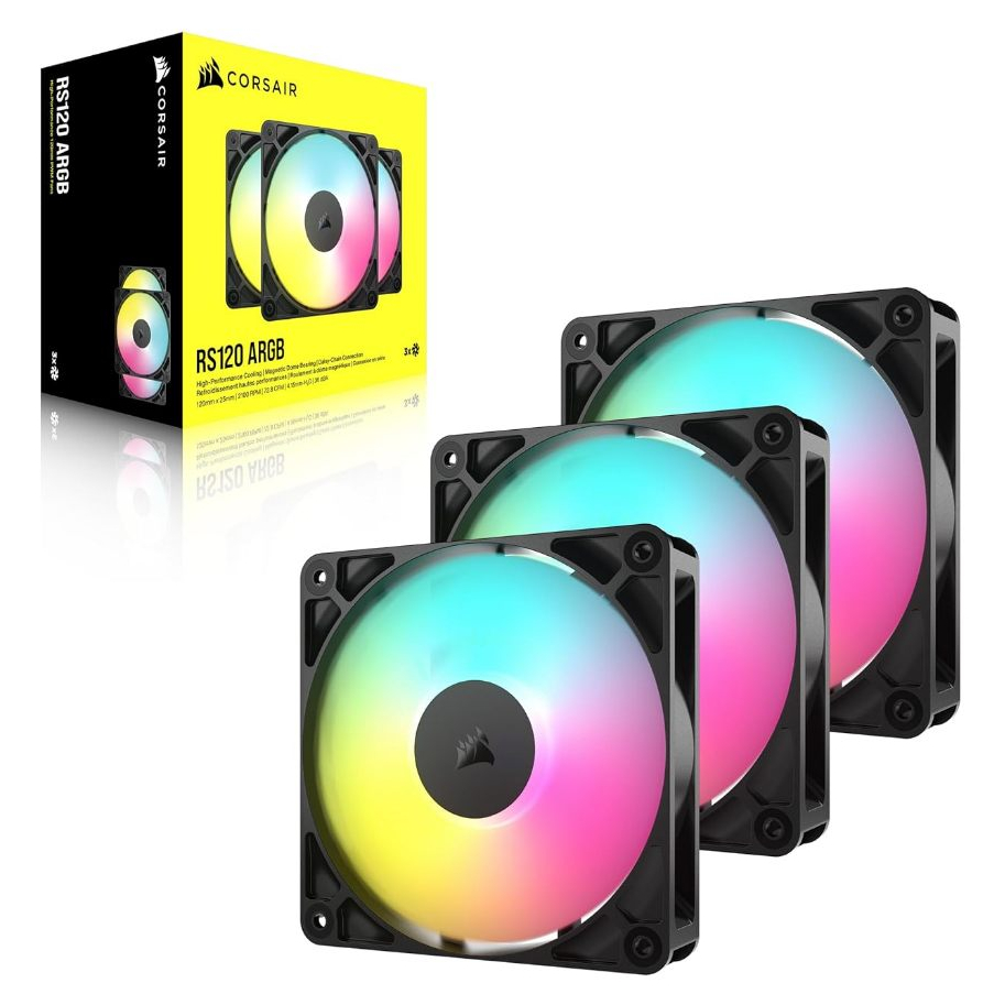 CORSAIR RS120 ARGB 120MM (TRIPLE PACK) BLACK FAN