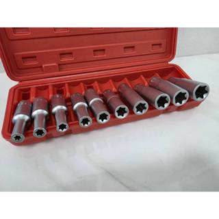 NASHI ลูกบล็อกยาวหัวดาว ตัวE 10ตัวชุด ขนาด 1/2