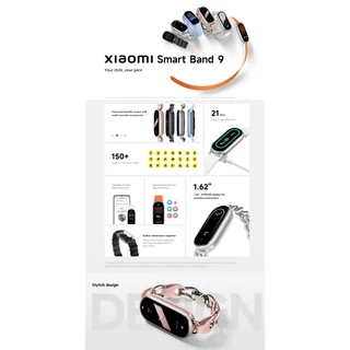 XIAOMI Smart Band 10/Band 9 นาฬิกาสมาร์ทวอทช์ การวัดออกซิเจนในเลือด หน้าจอขนาด 1.62 นิ้ว 60Hz AMOLED
