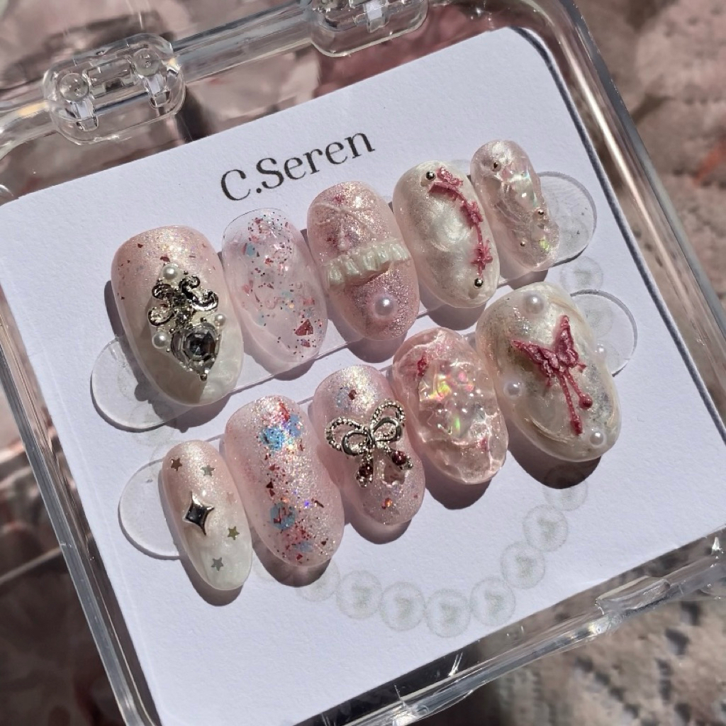 HH14 |   butterfly ⛲️🌸 เล็บปลอม 🎀 handmade (อ่านรายละเอียดก่อนสั่งซื้อ)