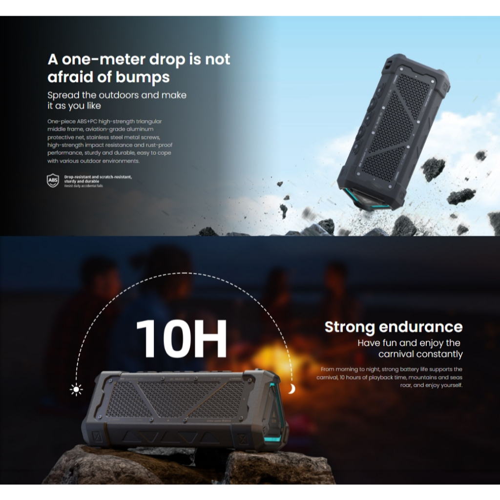 MLOVE ลำโพงบลูทูธพกพา รุ่น P3 | เสียงชัดคุณภาพ Bluetooth Codec AAC กันน้ำ IPX65 ประกันศูนย์ไทย 1ปี