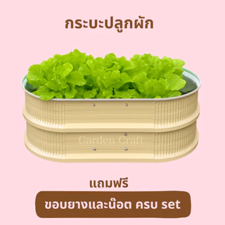 กระบะปลูกเมทัลชีท (ทรงรี) กระถางต้นไม้ แต่งสวน จัดมุมสวนสวยงาม