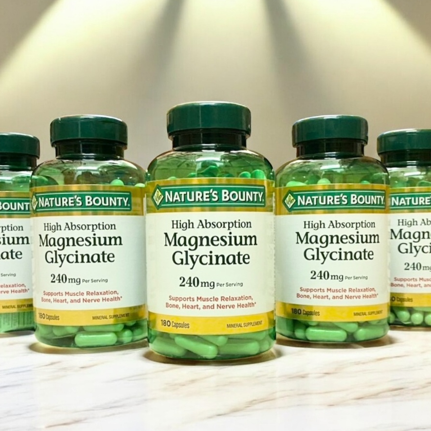 Exp.12/2027🔥Nature's Bounty Magnesium Glycinate 240 mg 180 Capsules