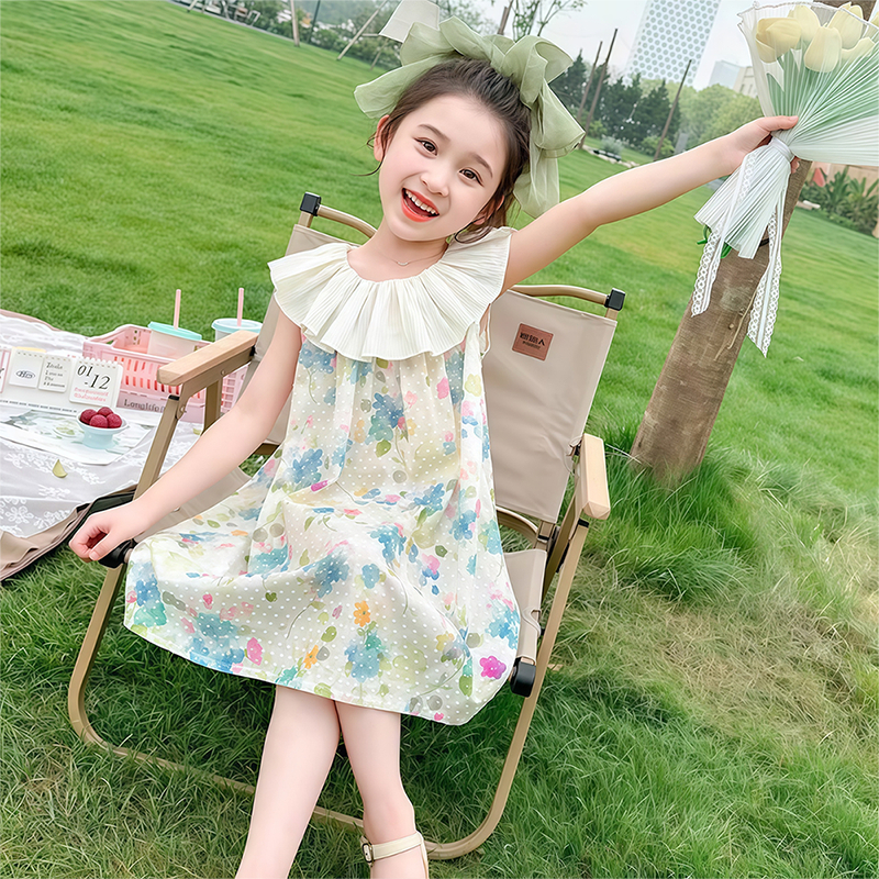 2-12 ปี ชุดเดรสเด็กผู้หญิง ชุดเดรสเจ้าหญิง ลายดอกไม้น่ารัก แฟชั่นฤดูร้อน สไตล์เกาหลี สําหรับเด็กผู้หญิง - รูปที่ 4