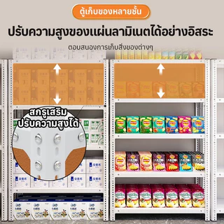 ชั้นวางของเหล็ก 3-6ชั้น แข็งแรง 200/180cm ชั้นเก็บอุป ขนาดเล็กประหยัดพื้นที่ ติดตั้งง่าย ความจุสูง ขาว ดำ แข็งแรง ทนทาน
