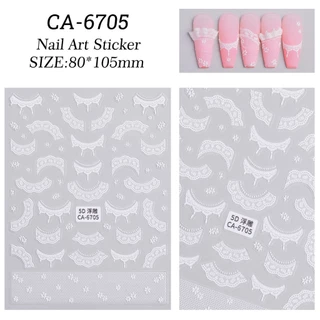 สติ๊กเกอร์ติดเล็บลายลูกไม้ 5D lace sticker พร้อมส่งจากไทย