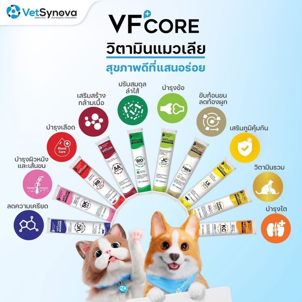 พร้อมส่งทุกสูตร ยกกล่อง30ซอง VF Core ขนมแมวเลียและสุนัขเลียผสมวิตามิน