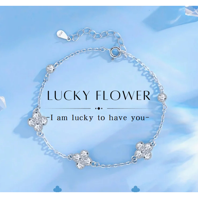 MEET💕ข้อมือเงิน Lucky Flower กําไลเงิน สร้อยข้อมือเงิน กําไลนําโชค สร้อยข้อมือผู้หญิง กําไลแฟชั่น