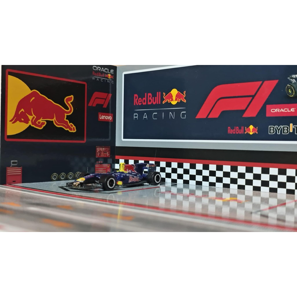 ฉากประกอบโมเดล รถ1/64 ลาย redbull racing F1