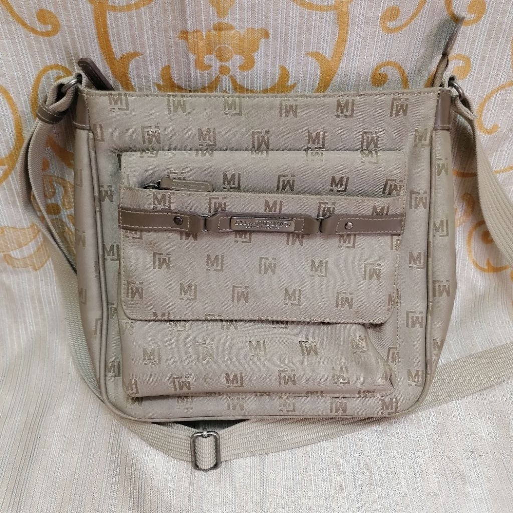 กระเป๋าสะพาย  Mr. Junko  Junko Koshino​ กระเป๋าสีครีม กระเป๋ามือสอง คุณภาพดี
