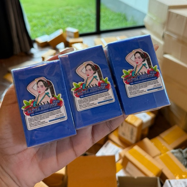 (ของแท้ ร้านบริษัท)พร้อมส่งทันที สบู่มาญาสีฟ้า ฟอกผิวกระจ่างใส