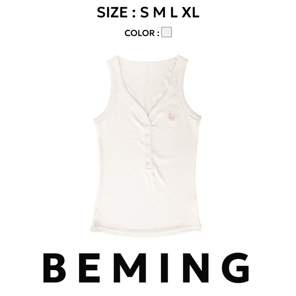 (ส่งต่อ) ขาว M🔖 Beming top612 - Molly Cheese Tank Top