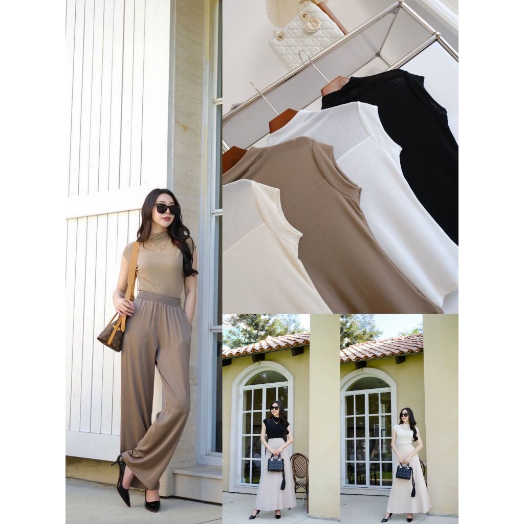 •PRISANA• PSN 88297 เสื้อดีไซน์หรูดูมีสไตล์ ดูน่าค้นหา แต่งไหล่แบบซีทรู งานผ้าดีมาก ผ้ายืดหยุ่นได้สู