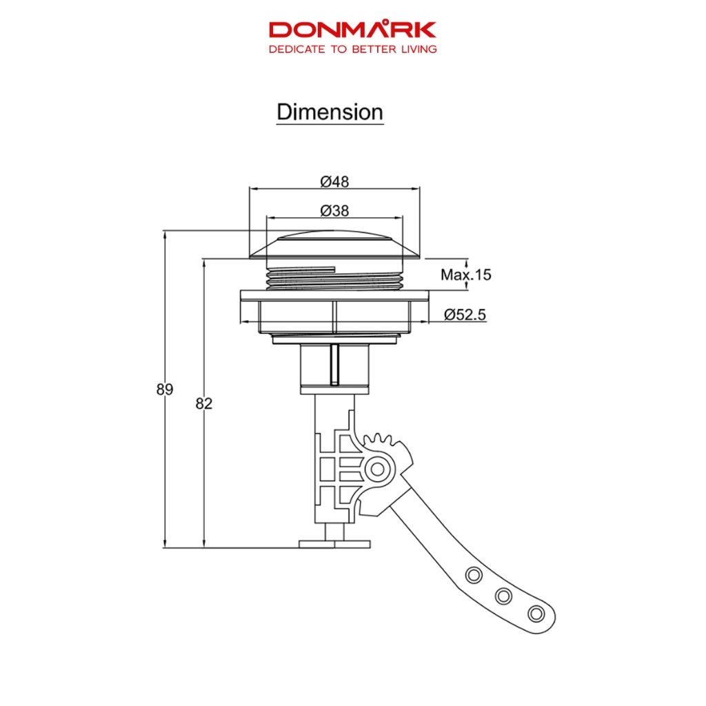 DONMARK แป้นกดน้ำชักโครก แบบกด บน รุ่น SN-C121 ราคา ถูกที่สุด ดีลบีเคเค แกลเลอรีภาพที่ 5