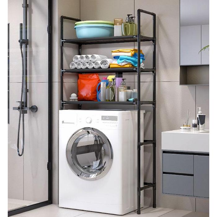 YY  ชั้นวางของ ชั้นวางคร่อมเครื่องซักผ้า ประกอบง่ายDiYได้ โครงเหล็กเคลือบสีกันสนิม ข้อต่อพลาสติก รุ่น Y7815