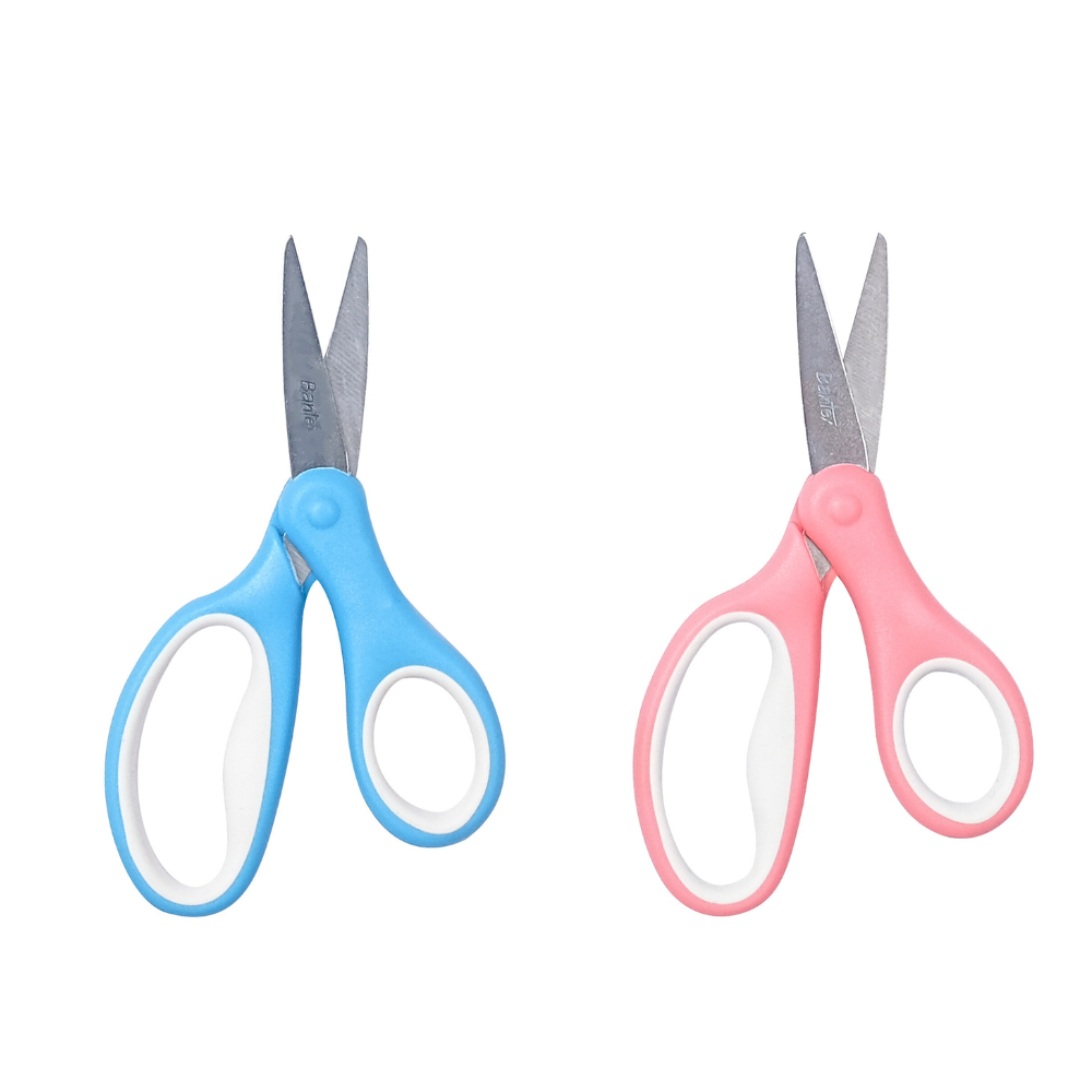 Bantex กรรไกรตัดกระดาษ กรรไกร จับถนัดมือ มินิมอล สุ่มสี ตัดคม พร้อมฝาปิด กันสนิม Scissors