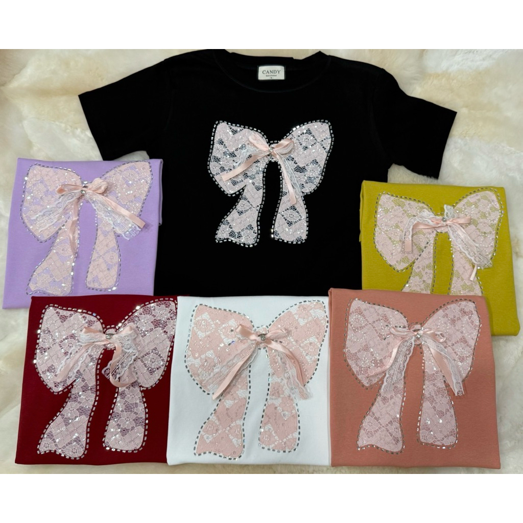 รวมเสื้อยืดงาน CANDYงานติดอะไหล่เบรนด์งานสวยน่ารักมาก🎀🎀