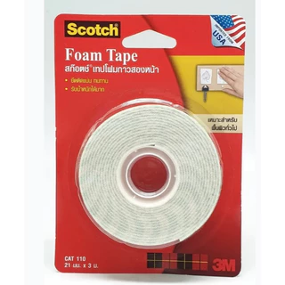 3M SCOTCH เทปโฟมกาวสองหน้า #110 CAT110 , ขนาด 21 มม.