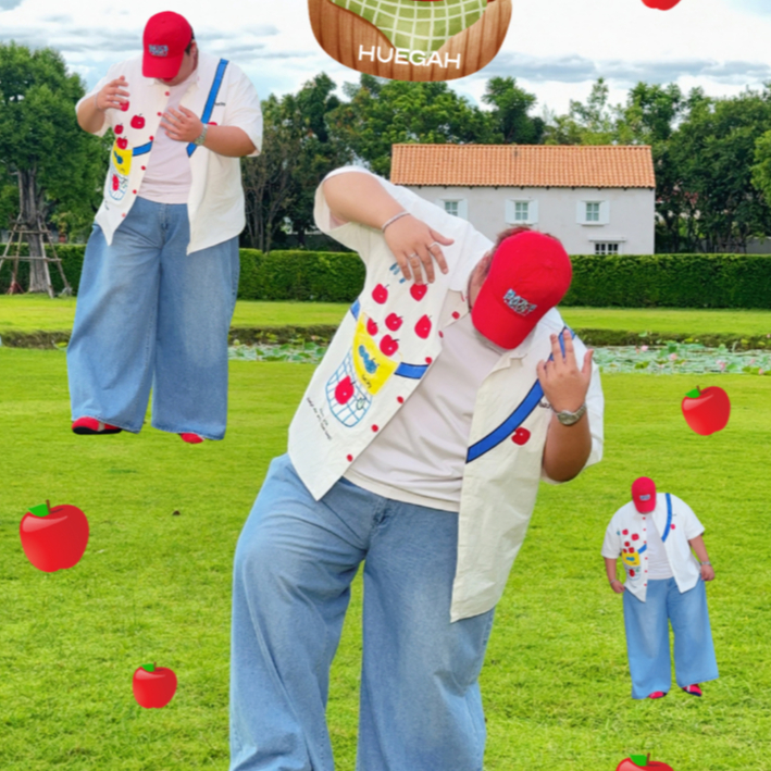 HUEGAH Appletini Short Sleeve เสื้อเชิ๊ตแขนสั้น ปักลาย ไซซ์ใหญ่