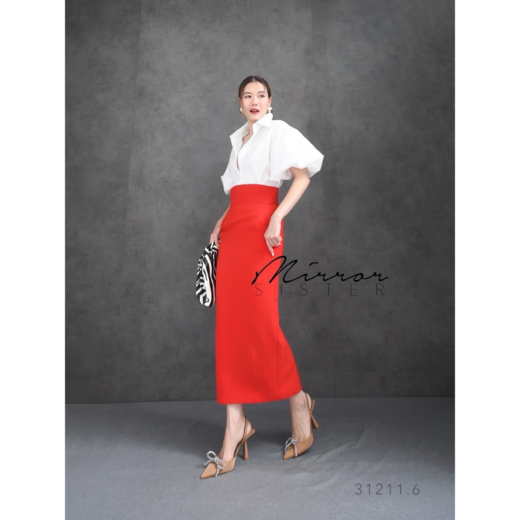 Mirrorsister 31211.6 กระโปรงทรงสอบ ผ้าดีมากแนะนำ - รูปที่ 5