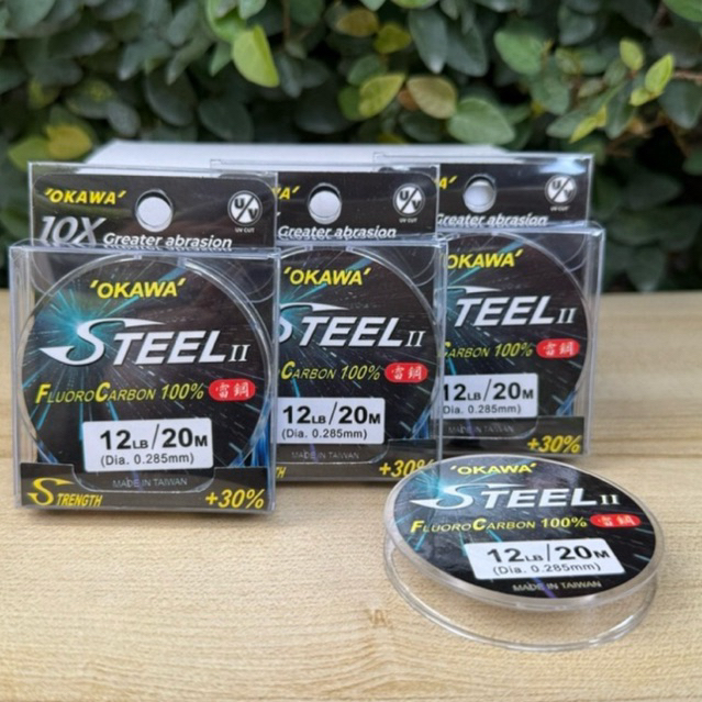 FLUORO CARBON STEEL 20 M.เอ็นตกปลาOKAWA ของแท้ 100% สายเอ็นเพิ่ม UV30% เพิ่มความยืดหยุ่น ราคา ถูกที่สุด ดีลบีเคเค แกลเลอรีภาพที่ 7