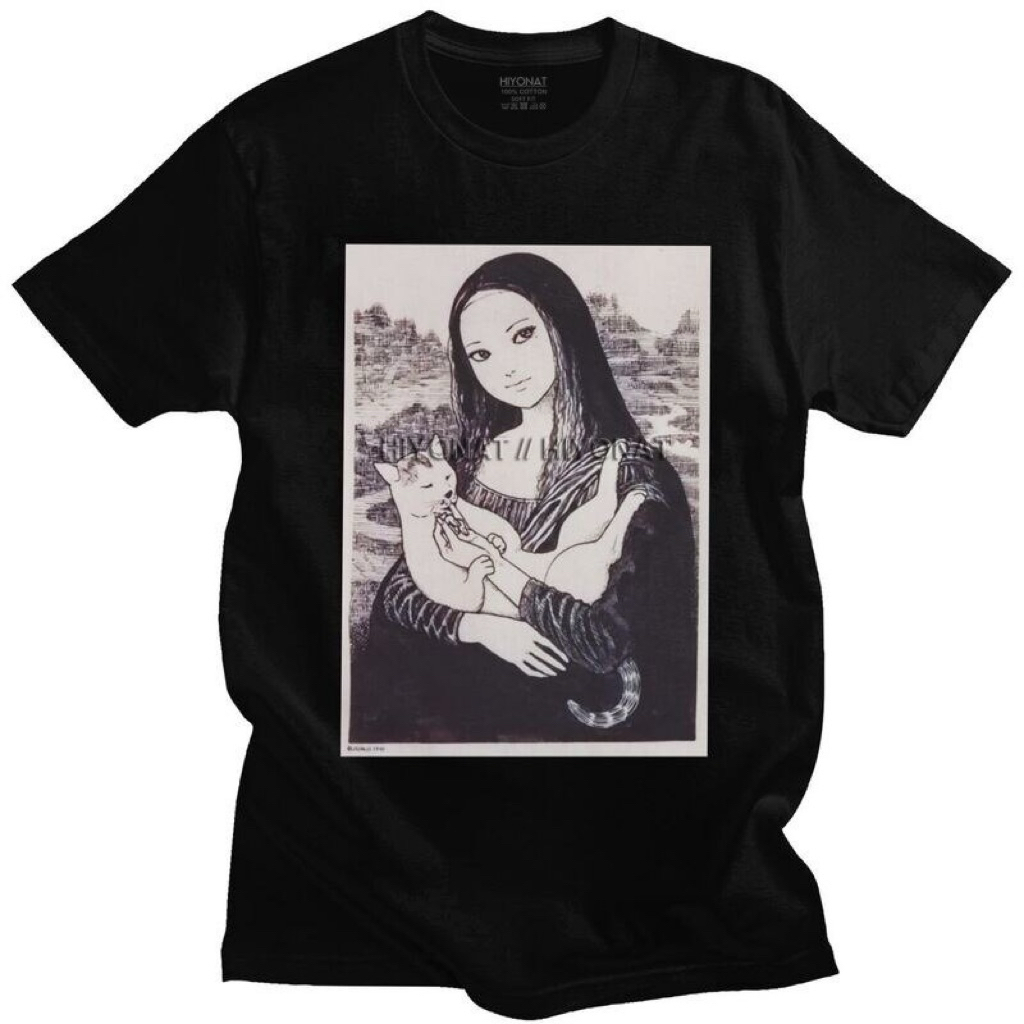 Junji Ito เสื้อยืดสีดำ ใส่สบาย ❤️