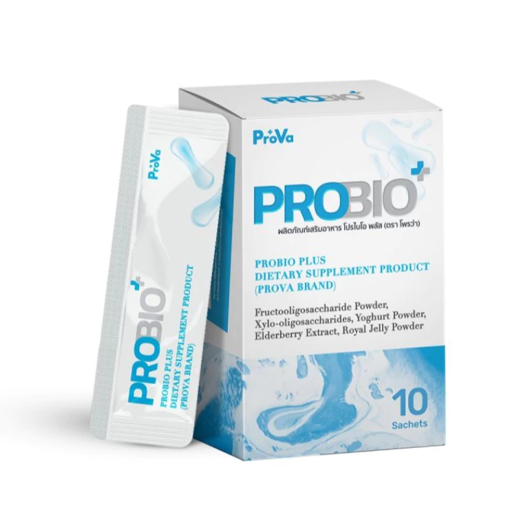 Prova Probio Plus Probiotic โพรว่า โปรไบโอ พลัส จุลินทรีย์ปรับสมดุลลำไส้และระบบขับถ่าย 10 ซอง