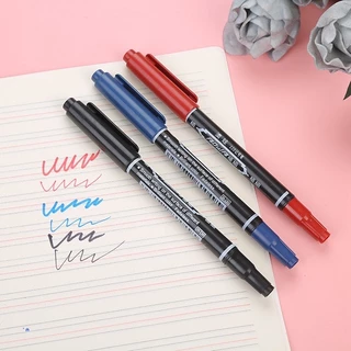 ปากกา Marker หัวสองด้าน หัวเข็ม/หัวเมจิ อุปกรณ์เครื่องเขียน ราคาต่อแท่ง มี3สีจ