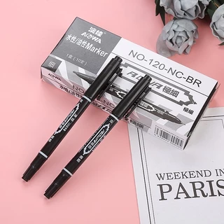 ปากกา Marker หัวสองด้าน หัวเข็ม/หัวเมจิ อุปกรณ์เครื่องเขียน ราคาต่อแท่ง มี3สีจ