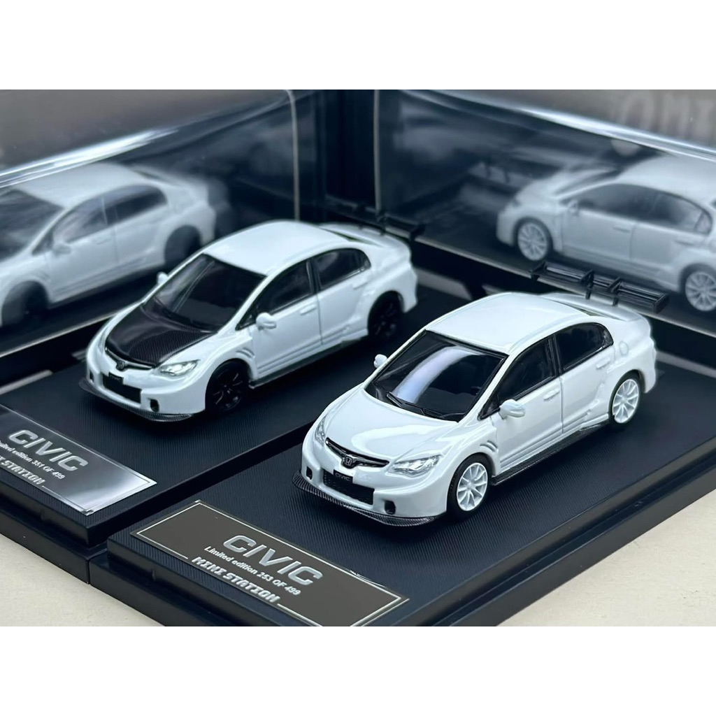 🔹Honda Civic FD 2 White Scale 1:64 ยี่ห้อ Mini Station