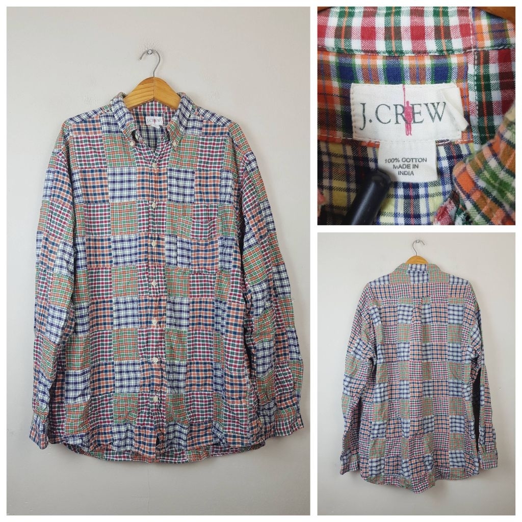J. CREW 100% Cotton Madras Long Sleeves Shirt