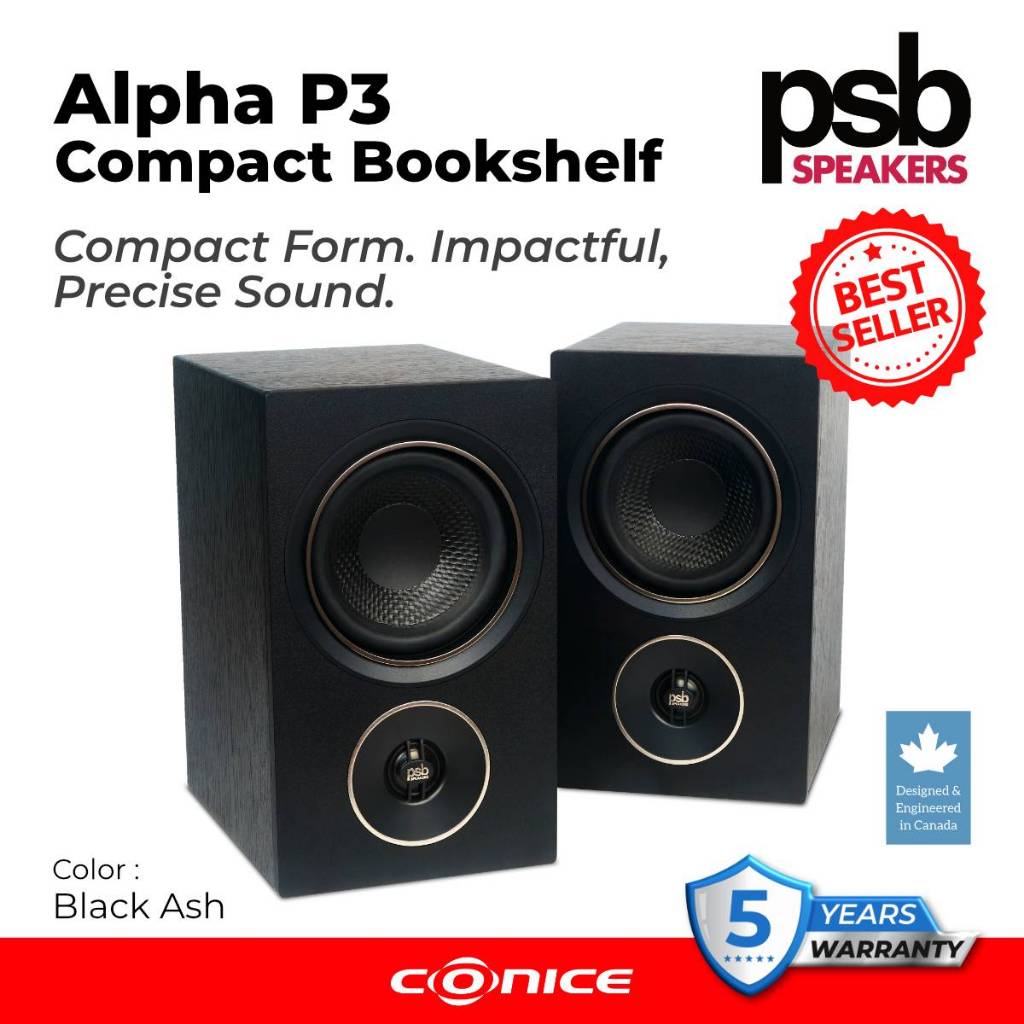 PSB Alpha P3 Bookshelf speakers (Black Ash)