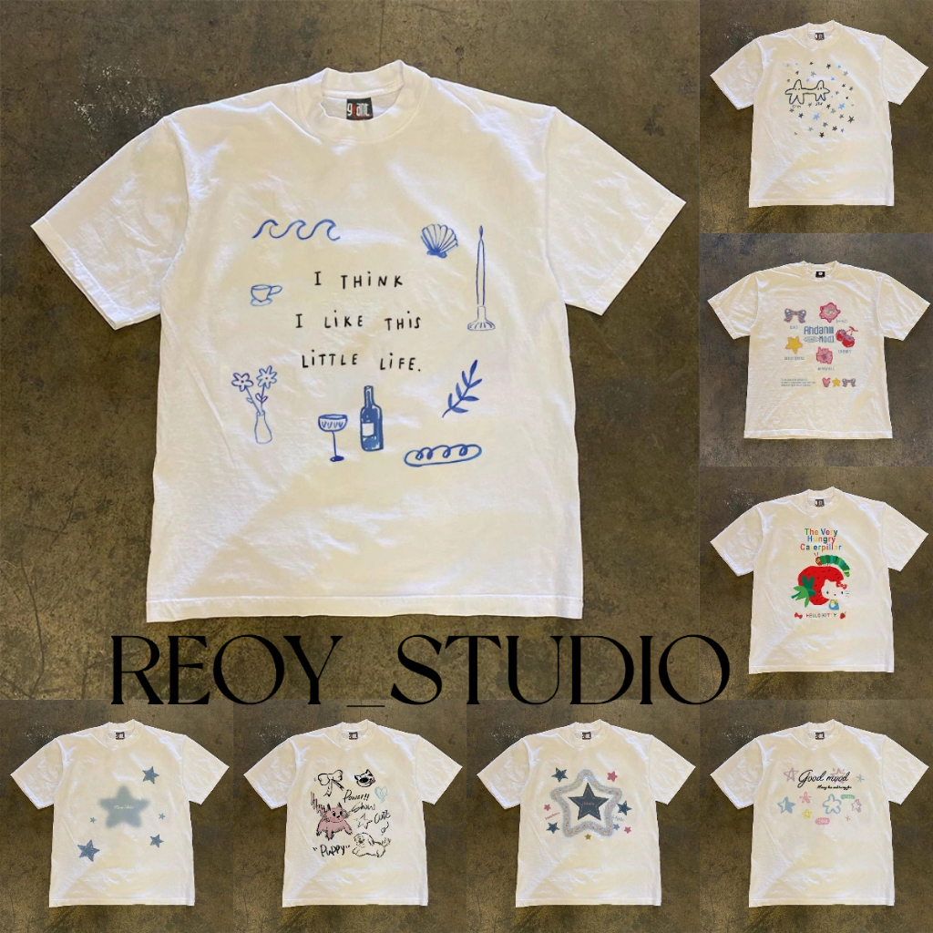 (จัดส่งตลอด 24 ชั่วโมง）REOY_STUDIO♥ เสื้อยืดแขนสั้นผู้หญิงสไตล์เกาหลี แนวฮาราจูกุ Oversized เสื้อยืด ผ้าฝ้ายบริสุทธิ์ ราคา ถูกที่สุด ดีลบีเคเค