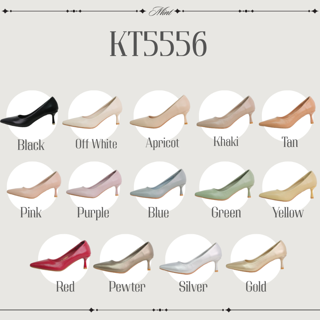 สินค้าพร้อมส่ง KT5556 (สีเอิร์ธโทน) รองเท้าส้นสูง รองเท้าคัทชูปลายแหลม ส้นแหลมสูง 2นิ้ว Kitepretty