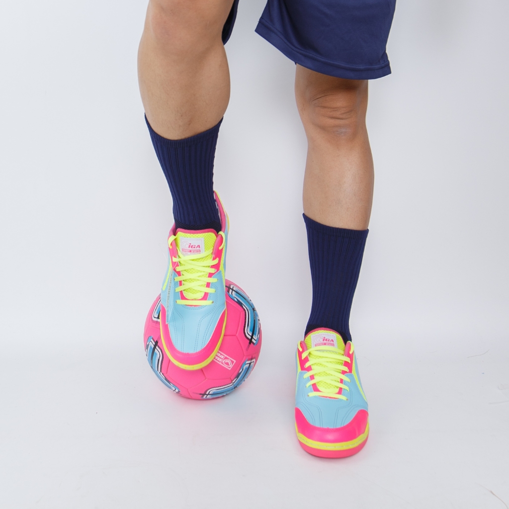 รองเท้าฟุตซอล GIGA (FG425) สีสันโดดเด่น ดีไซน์สวย ฟรี! ถุงเท้ากันลื่นสีขาว Socksy 1คู่ งานไทยใส่คุ้ม