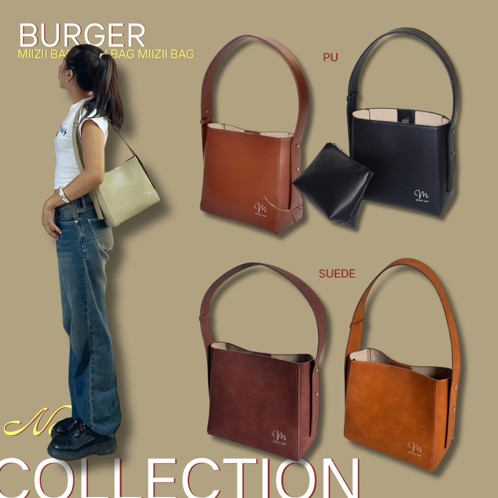 (New Collection) MIIZII BAG BURGER กระเป๋าหนัง สะพายไหล่