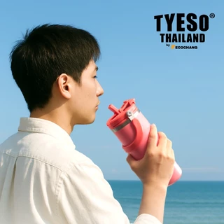 TYESO NEW CAP แก้วน้ำหูหิ้ว สแตนเลส 304 ขนาด 600-1200ml ฝาคลิกเปิดง่าย ถอดล้างได้ มีให้เลือก 9 สี