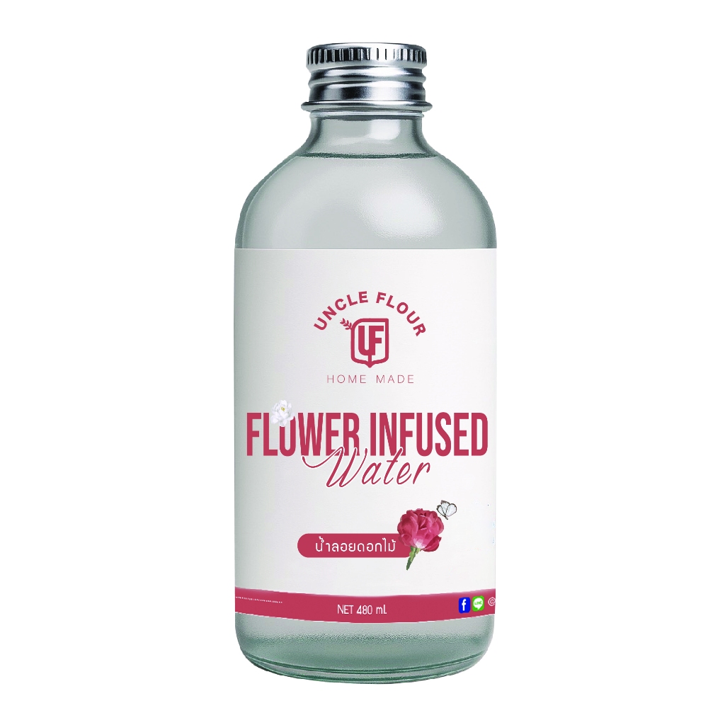 น้ำลอยดอกไม้ ขนาด 460 ml. เหมาะสำหรับทำขนมหวานและอาหาร uncleflour