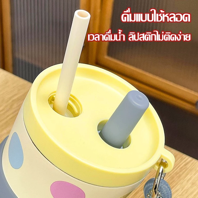 ถ้วยเก็บความร้อน แก้วเก็บความเย็น จุขนาดใหญ่ 316 สแตนเลส ไตล์น่ารักใหม่ พร้อมหลอด แก้วกาแฟ 710ML-239 thumbnail 7