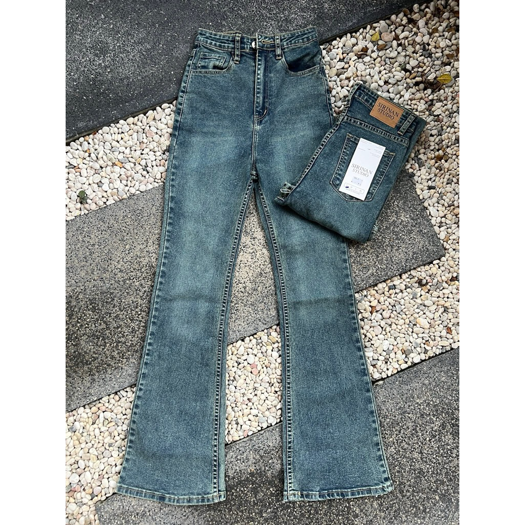 กางเกงยีนส์กระบอกม้าเล็กผ้ายืด เข้ารูปเข้าทรงงานSIRINAN STUDIO🎀